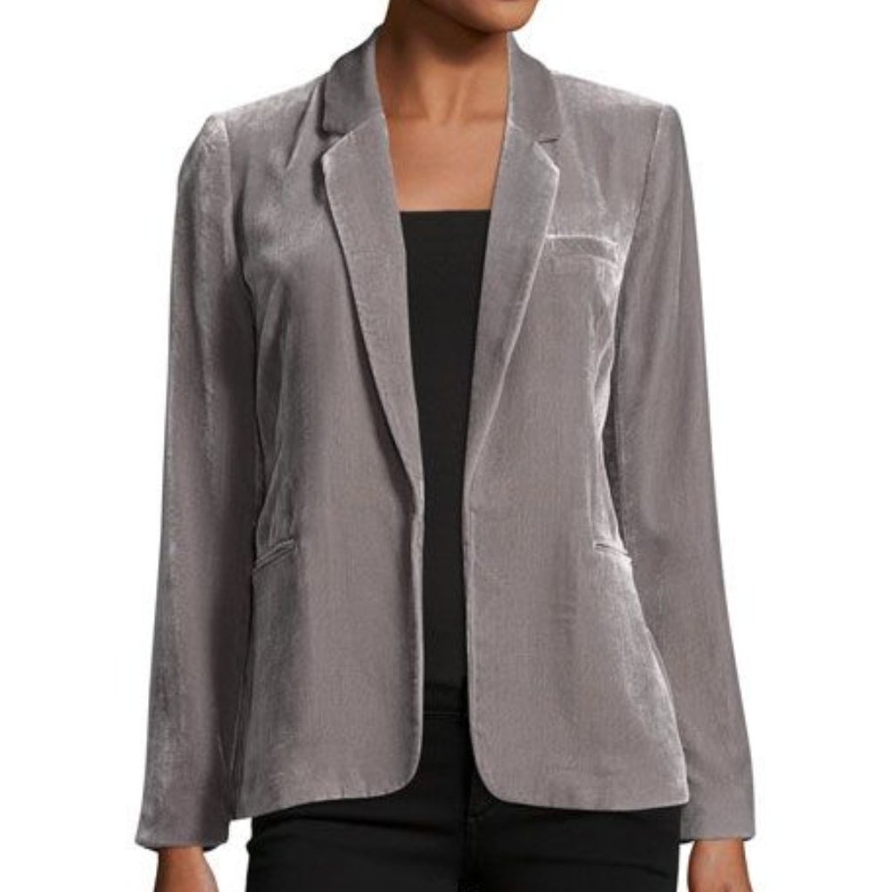 Joie Mahira Velvet Blazer Gray Sz 2